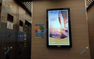 Project quảng cáo Frame thang máy cho Ngân hàng Vietcombank