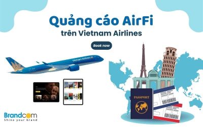 Quảng cáo AirFi trên máy bay Vietnam Airlines