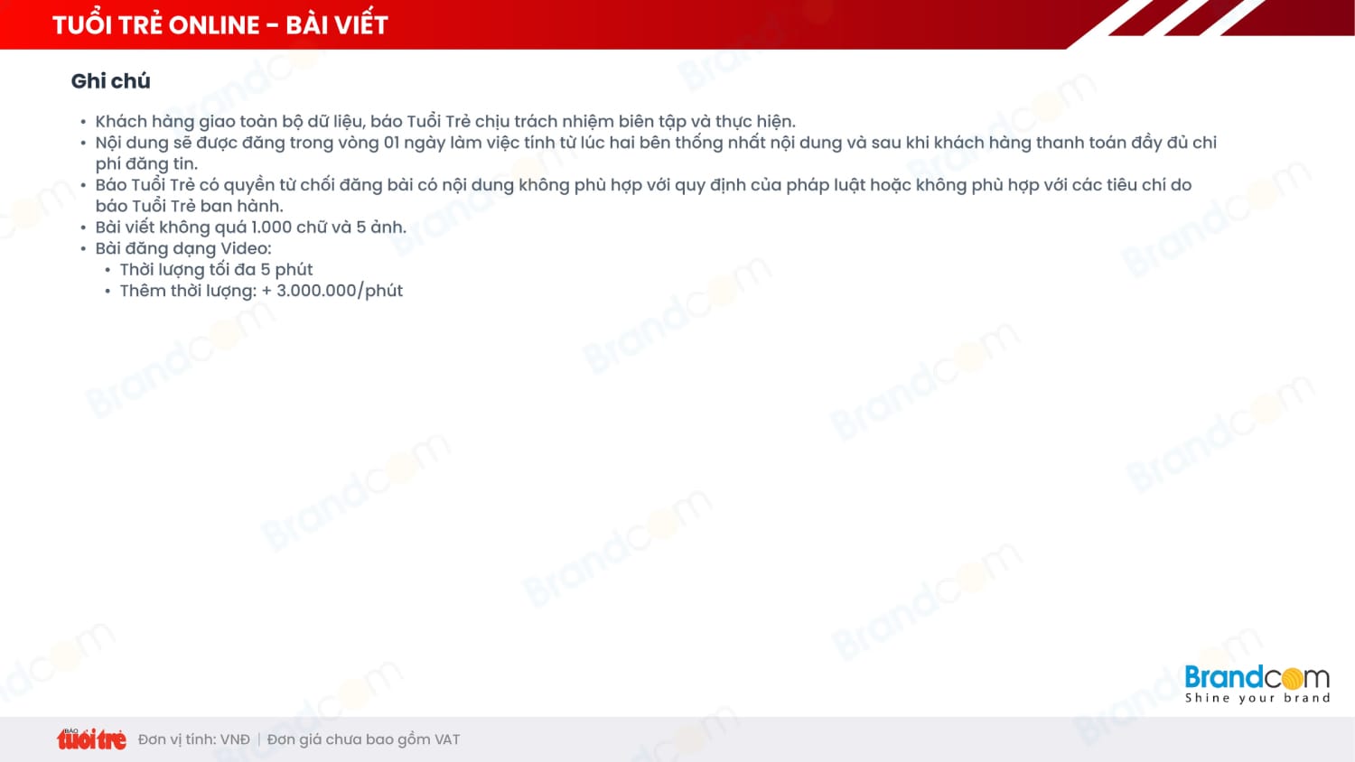 Bảng giá quảng cáo báo Tuổi trẻ Online 2026 mới nhất