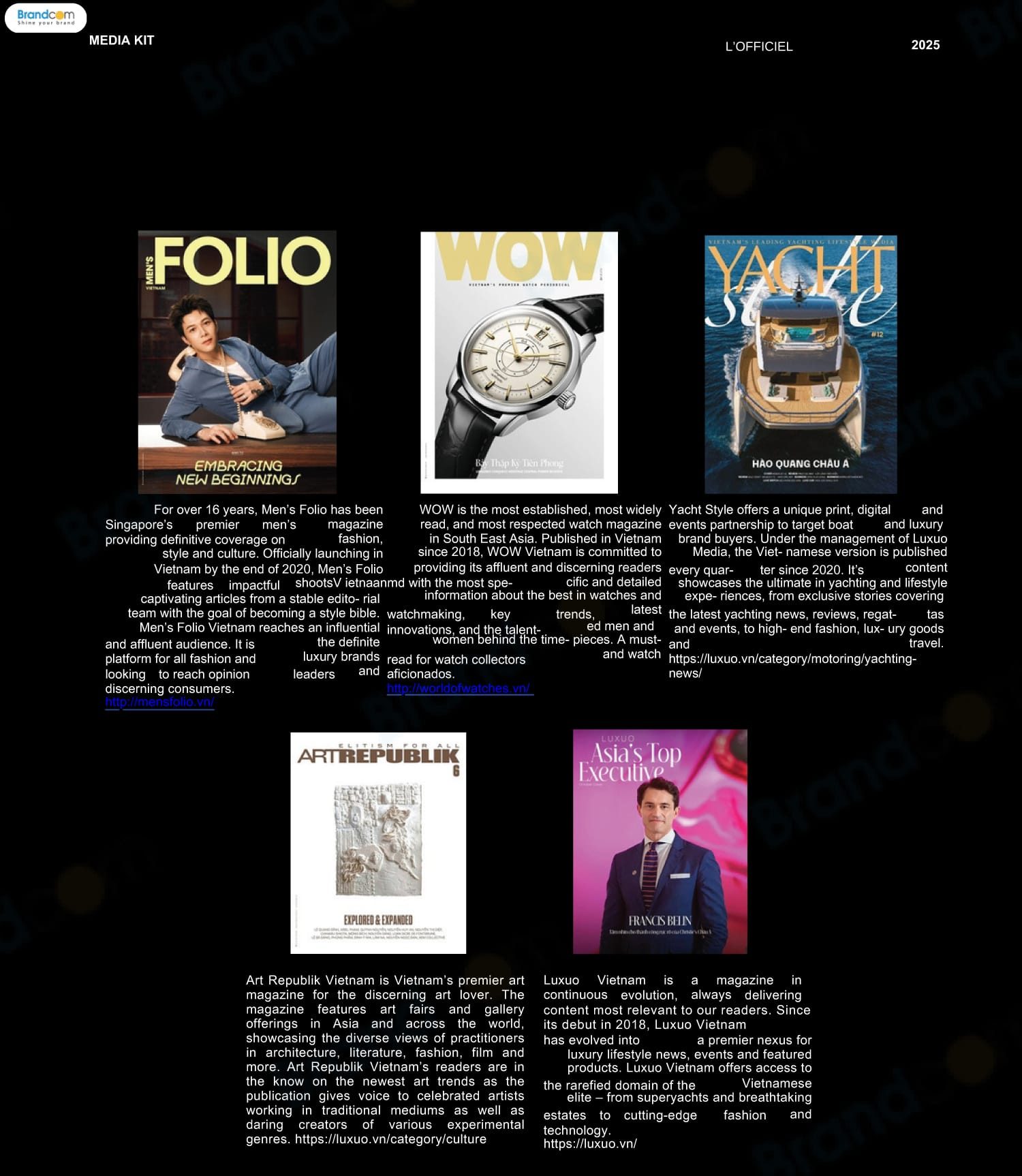 Báo giá quảng cáo L'Officiel Vietnam Media Kit 2026 mới nhất