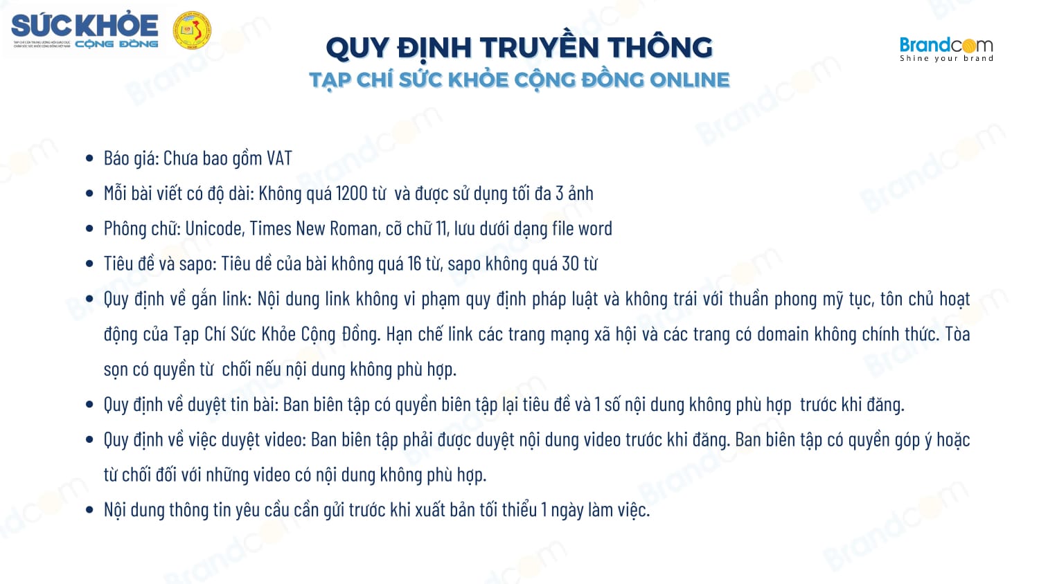 Bảng giá quảng cáo Tạp chí Sức Khỏe Cộng Đồng năm 2026 mới nhất