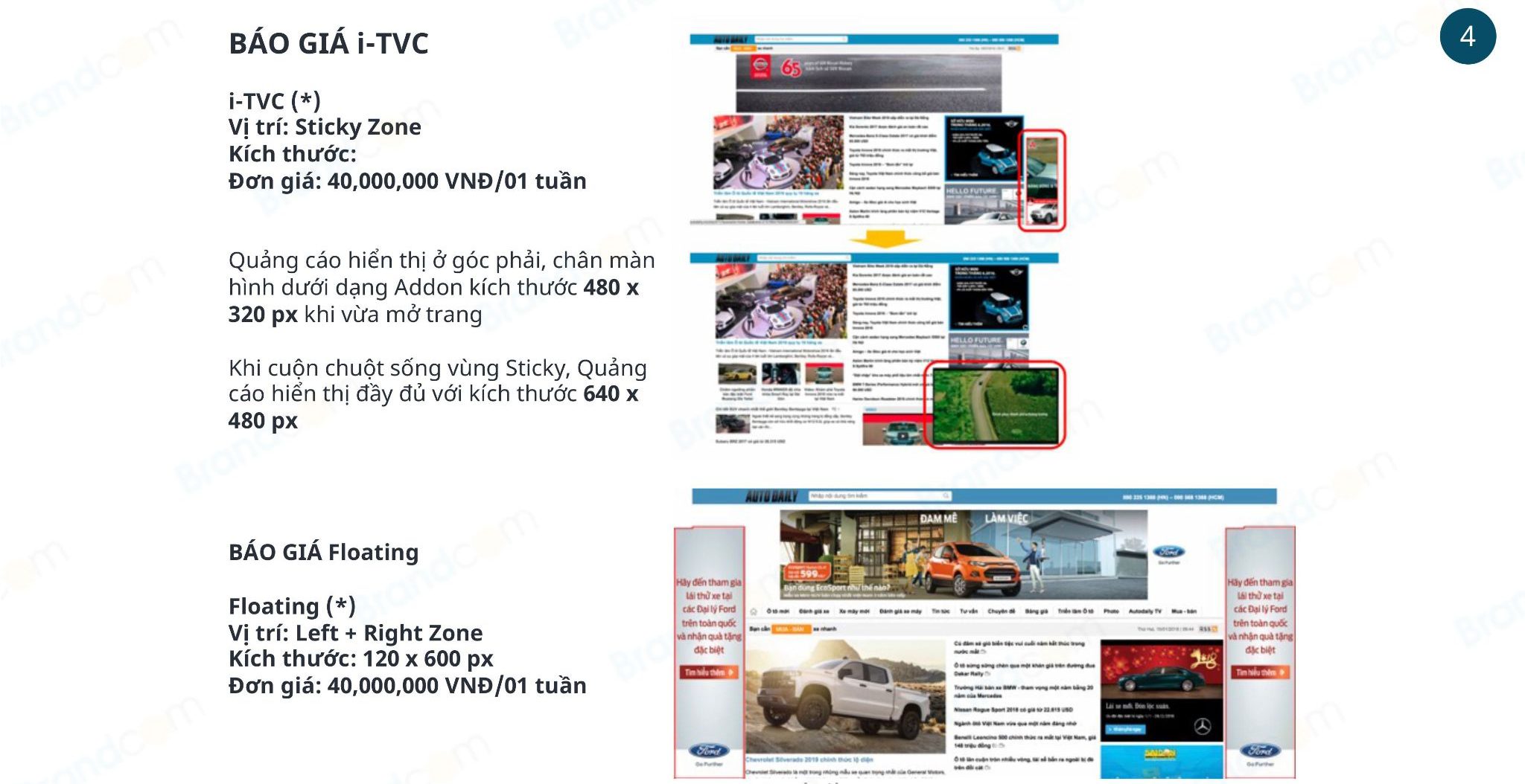 Bảng giá quảng cáo trên báo điện tử Autodaily