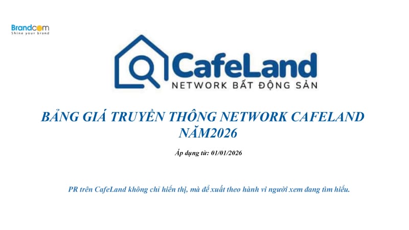 Bảng giá quảng cáo trên trang Cafeland 2026 mới nhất
