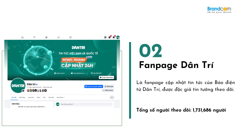 Báo giá quảng cáo mạng xã hội báo Dân Trí mới nhất