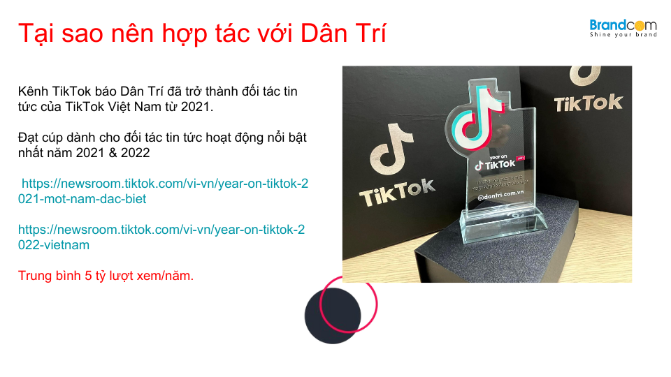 Báo giá quảng cáo kênh Tiktok báo Dân Trí mới nhất