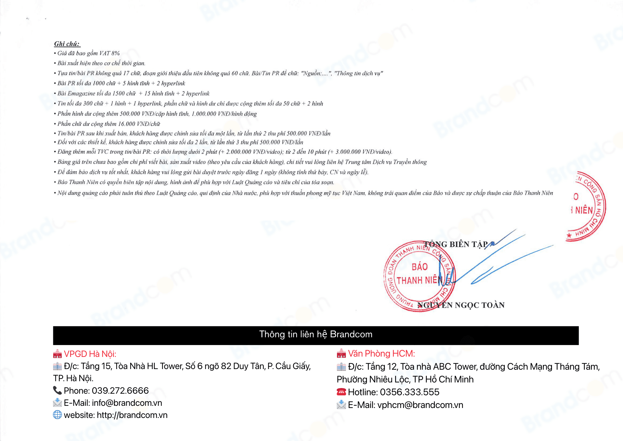 Báo giá quảng cáo PR Online Thanh niên 2026 mới nhất