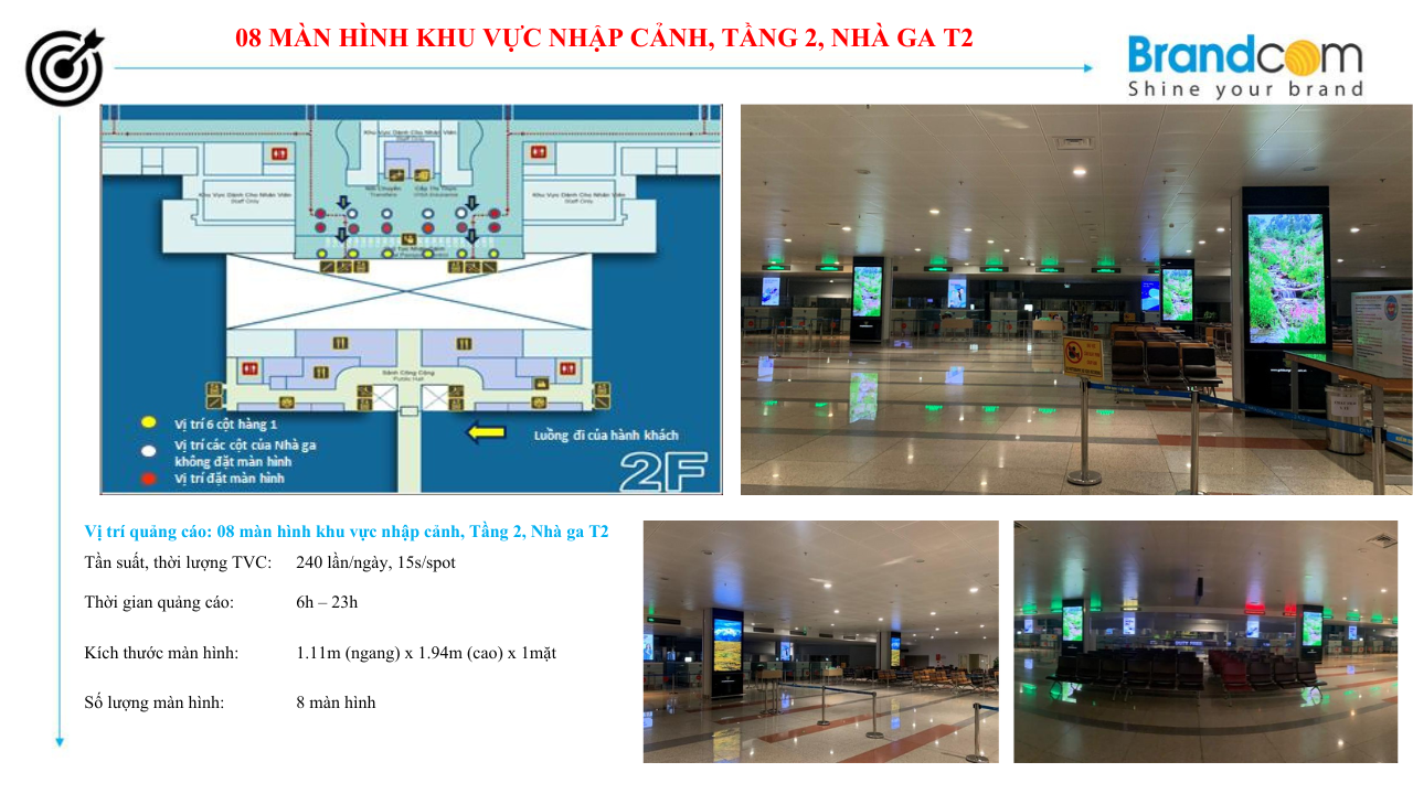 Quảng cáo màn hình tại sân bay Nội Bài - Màn hình LED ốp cột gầm cầu và khu vực nhập cảnh (phần 4)