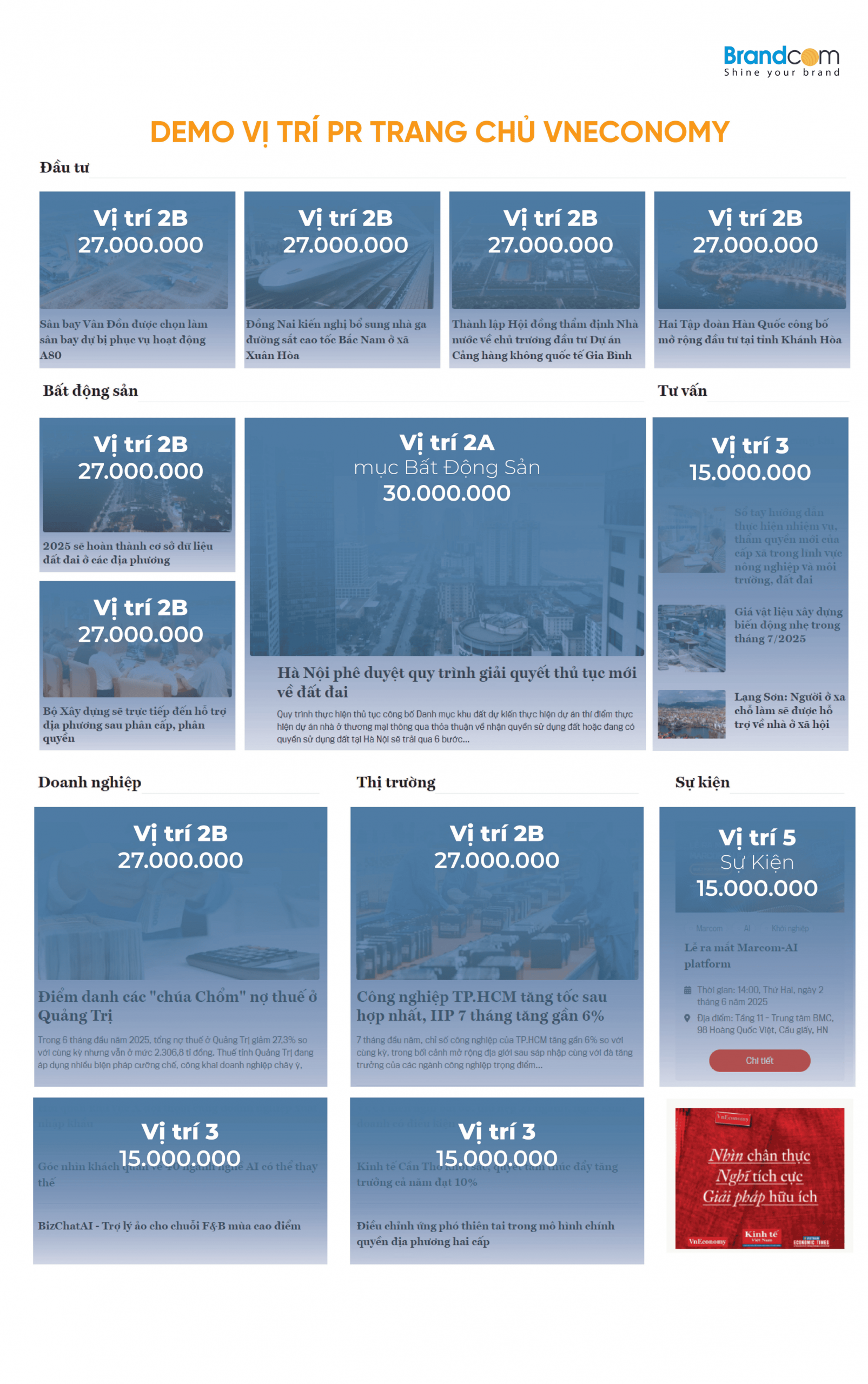 Bảng giá đăng bài PR trên báo điện tử Vnconomy 2026