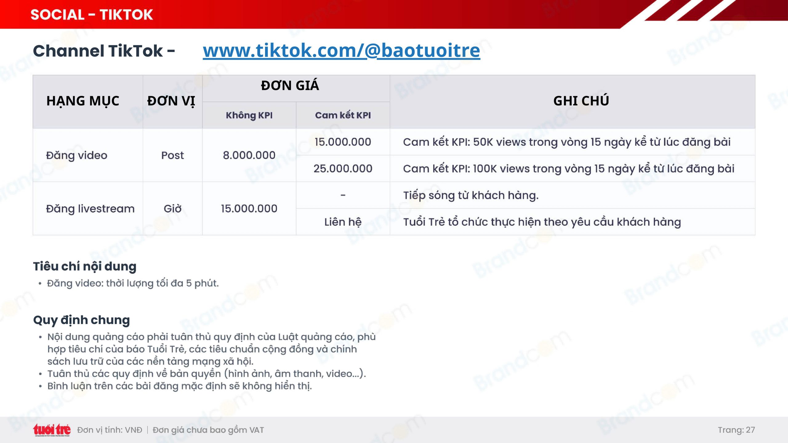 Bảng giá quảng cáo báo Tuổi Trẻ mới nhất