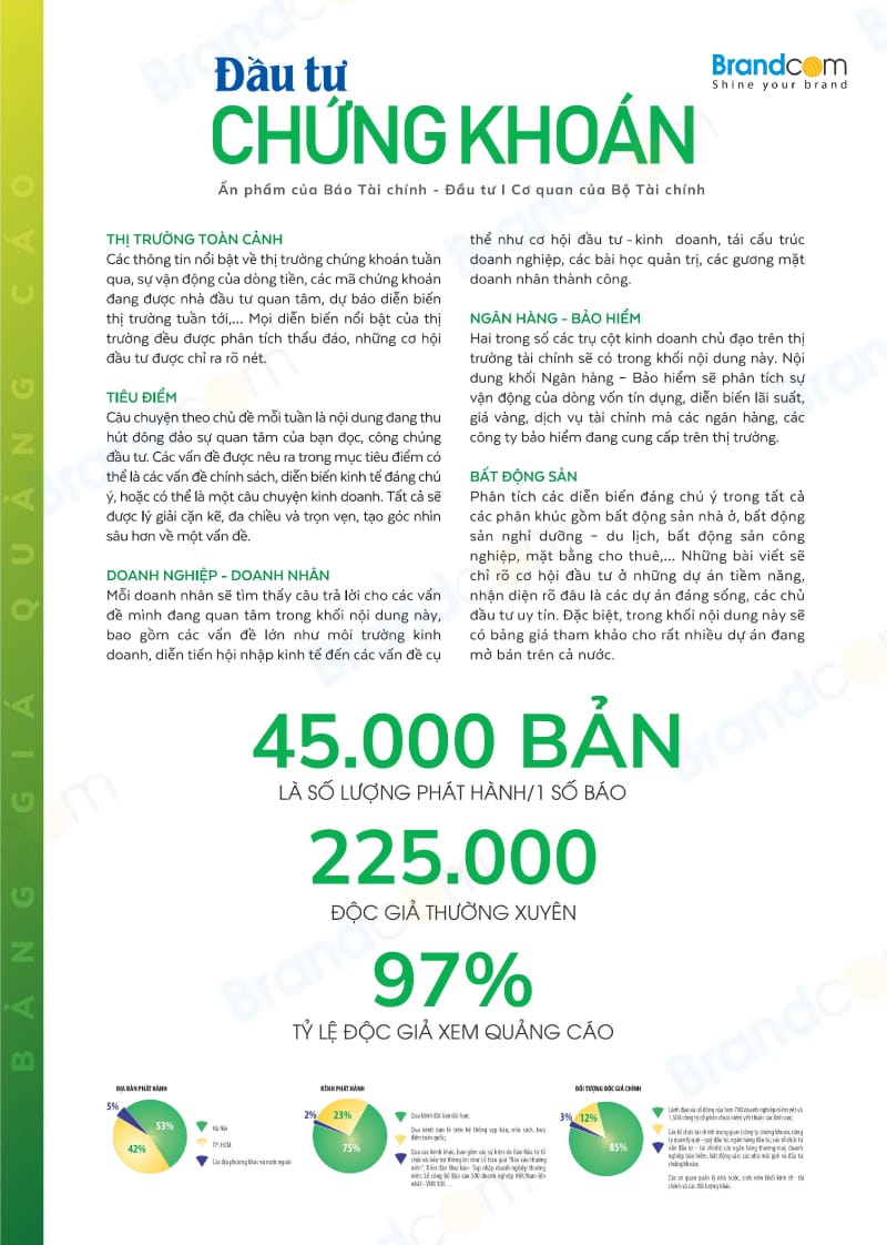 Bảng giá quảng cáo Báo Đầu Tư Chứng Khoán 2026