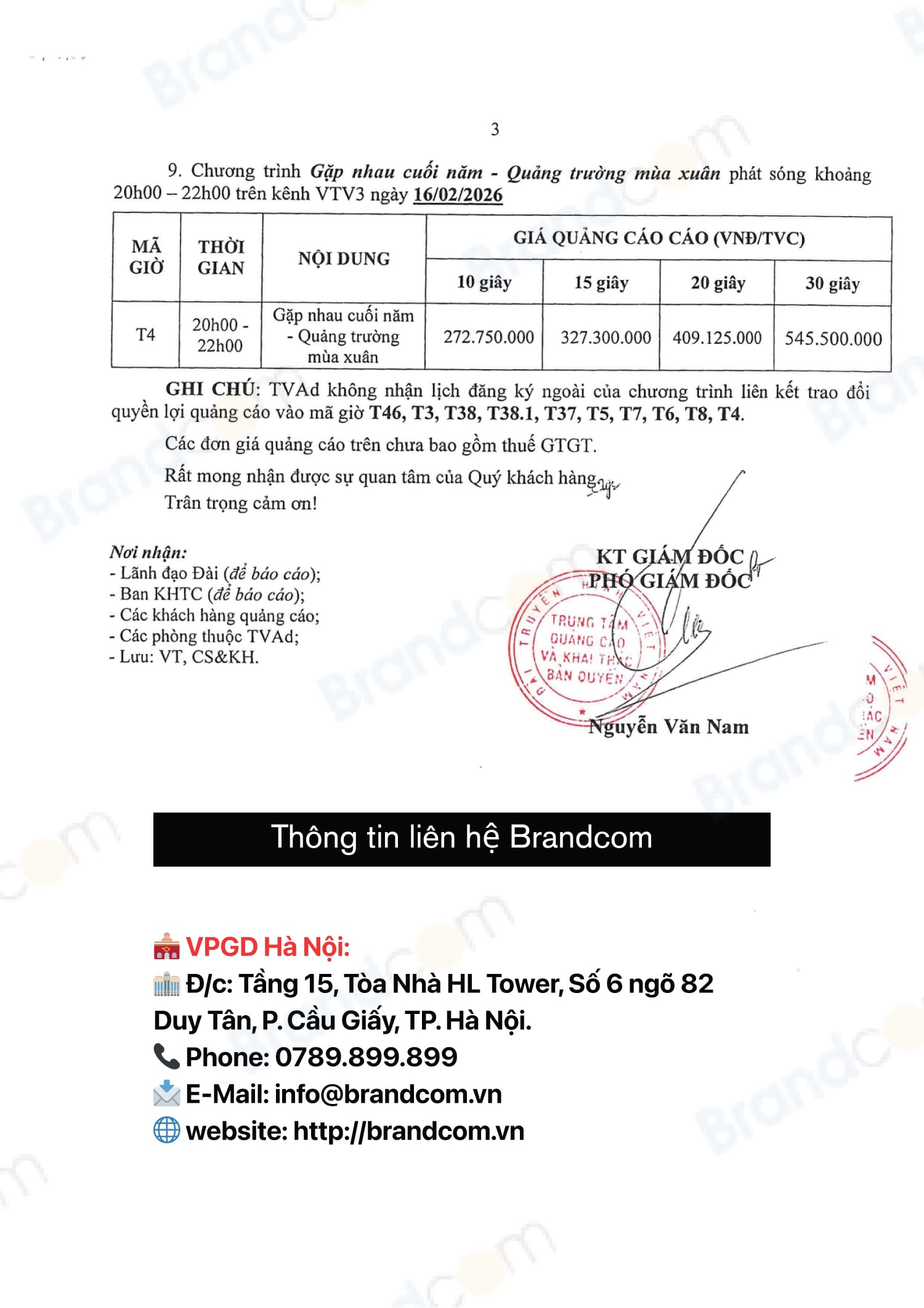 Báo giá quảng cáo một số chương trình Tết hot nhất 2026