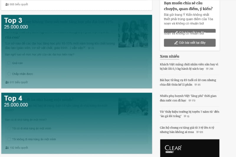 Báo giá quảng cáo chuyên mục Ý kiến báo VnExpress 2026 mới nhất