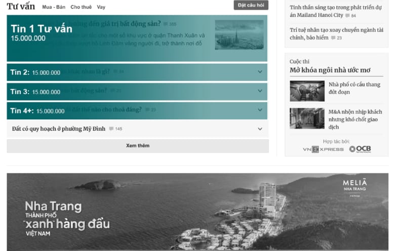 Báo giá quảng cáo chuyên mục Bất động sản báo VnExpress 2026 mới nhất