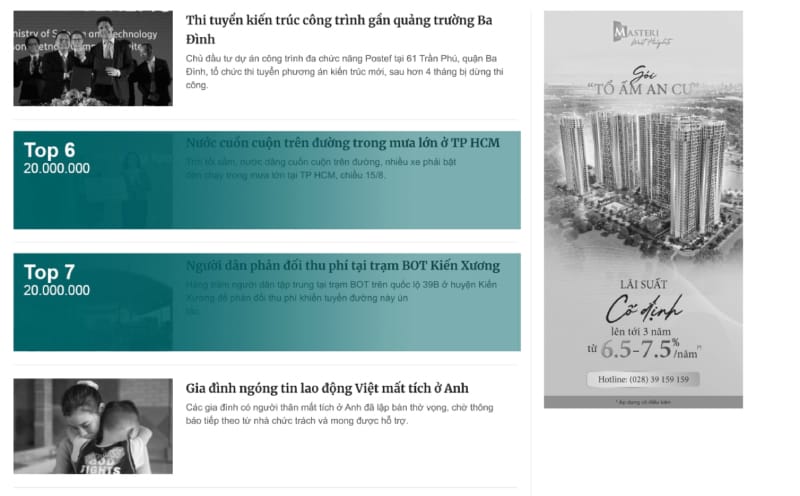 Báo giá quảng cáo chuyên mục Bất động sản báo VnExpress 2026 mới nhất