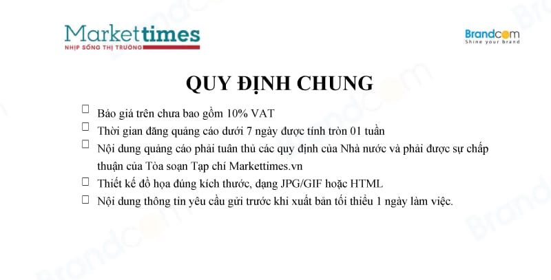 Báo giá quảng cáo Tạp chí Markettimes - Nhịp sống thị trường 2026 mới nhất
