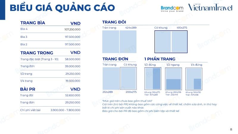Báo giá quảng cáo Tạp chí Vietnam Travel 2026 mới nhất